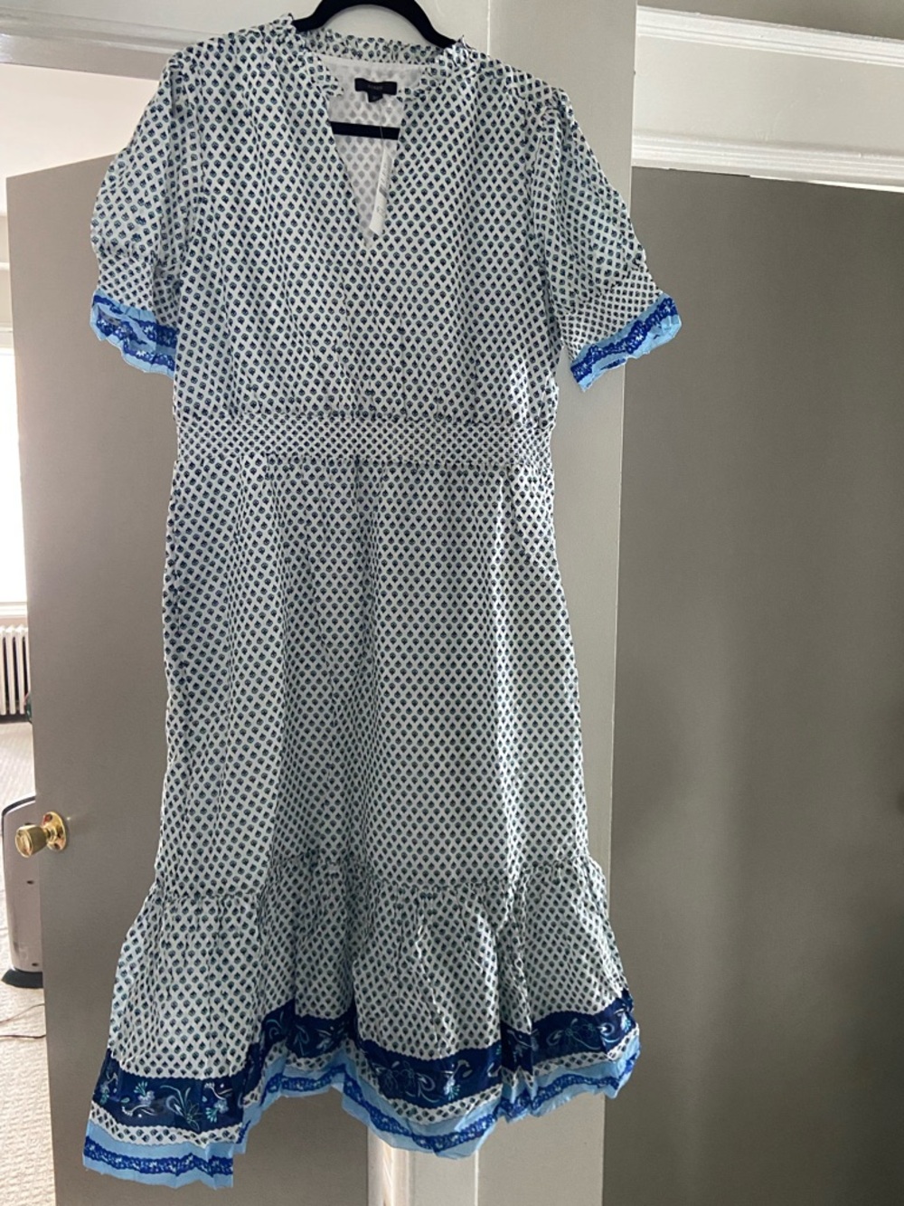 J. Crew women’s short sleeve block print dress XL NWT